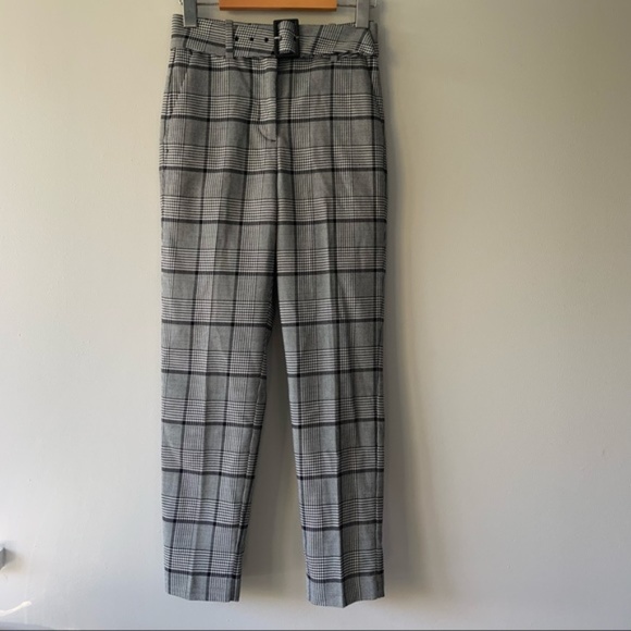 Aritzia Babaton Atelier Walker Check plaid Houndstooth belted pant - Size 4 - Picture 2 of 5